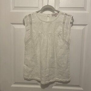 Loft White Sheer Sleeveless Blouse- 25% Off Two or More Items